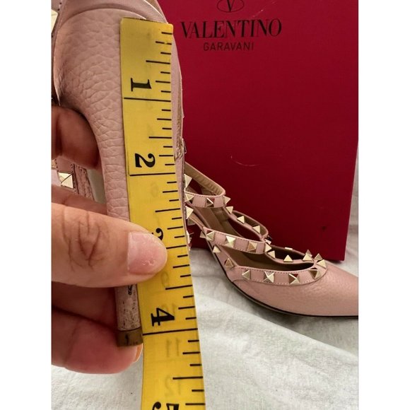 Valentino Rockstud Women's Rockstud Pumps Hells Pink Leather Size 39 - Picture 10 of 12